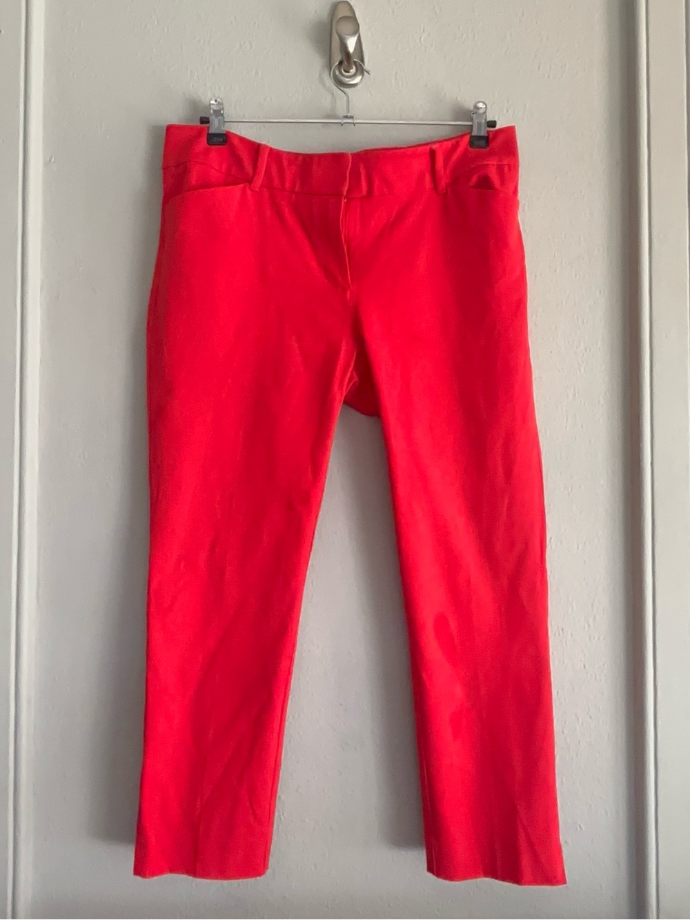 7th Avenue Design Studio Red Ankle Pants | Size 10 | Slim Career Trousers